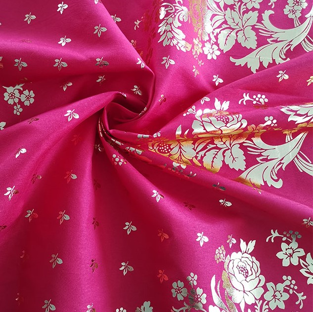 100% 폴리에스테르 골드 스탬핑 인쇄 직물